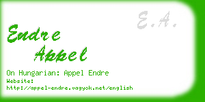 endre appel business card